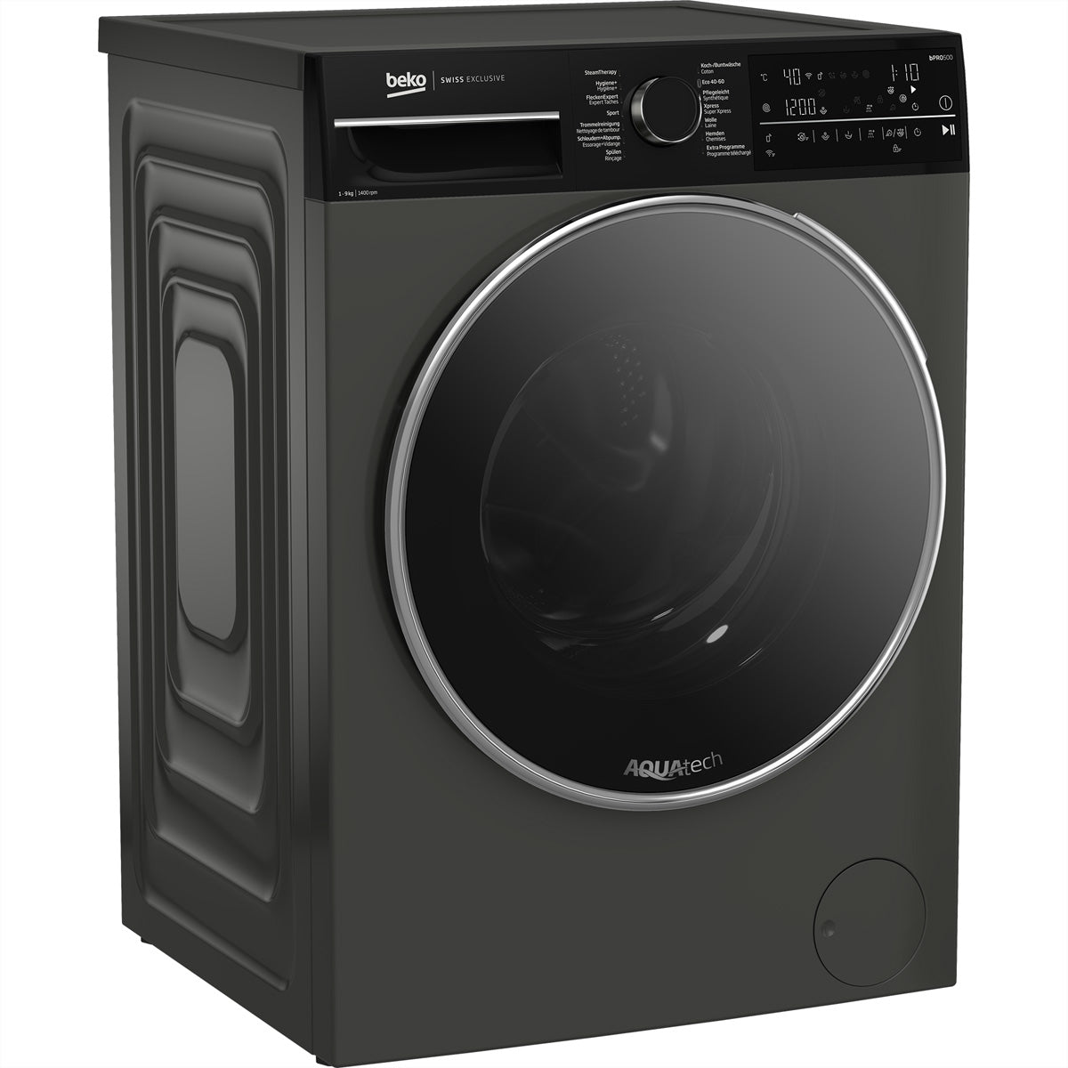 Beko Waschmaschine WM520 – 9 kg, 1'400 U/min, Energieklasse A – Manhattan Grau
