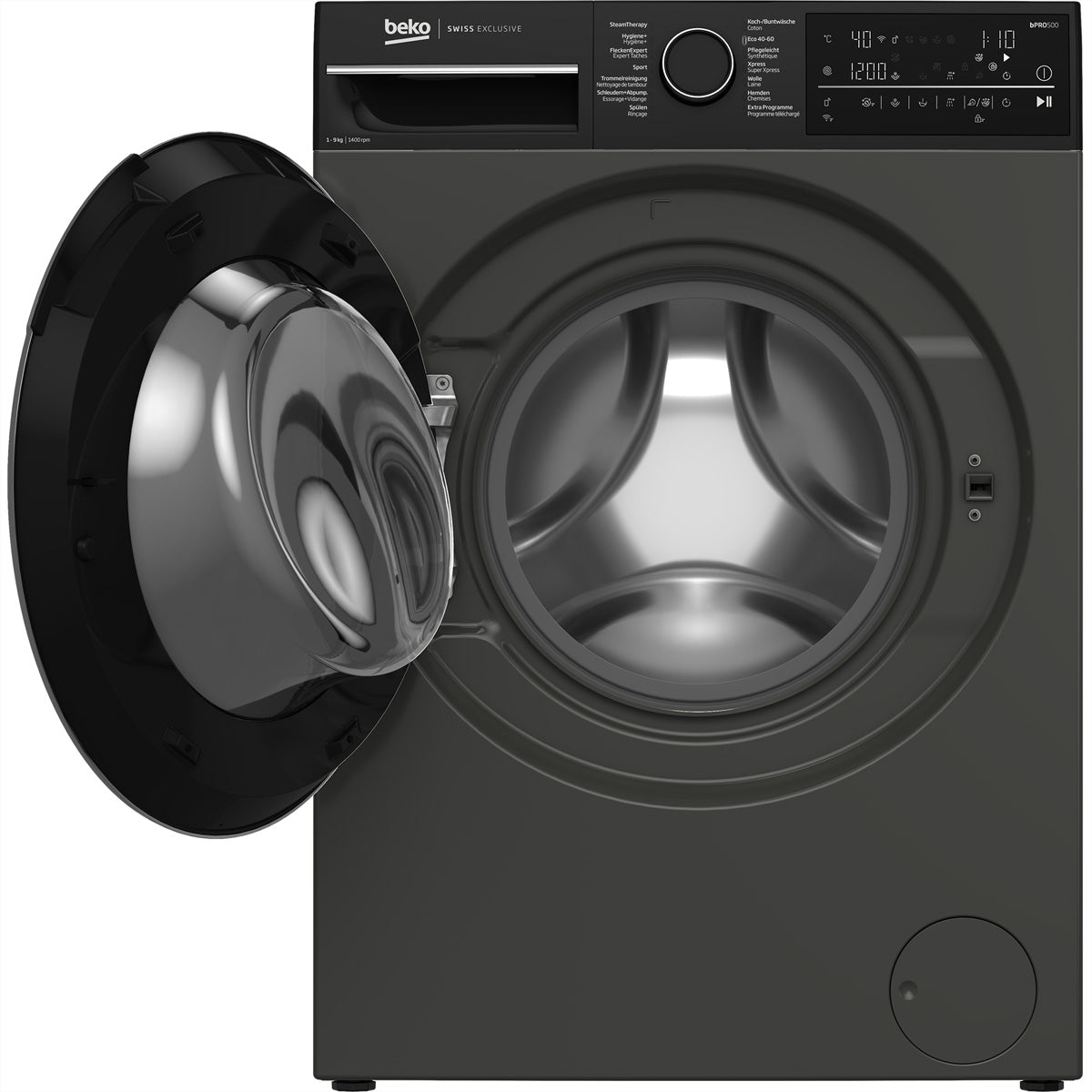 Beko Waschmaschine WM520 – 9 kg, 1'400 U/min, Energieklasse A – Manhattan Grau