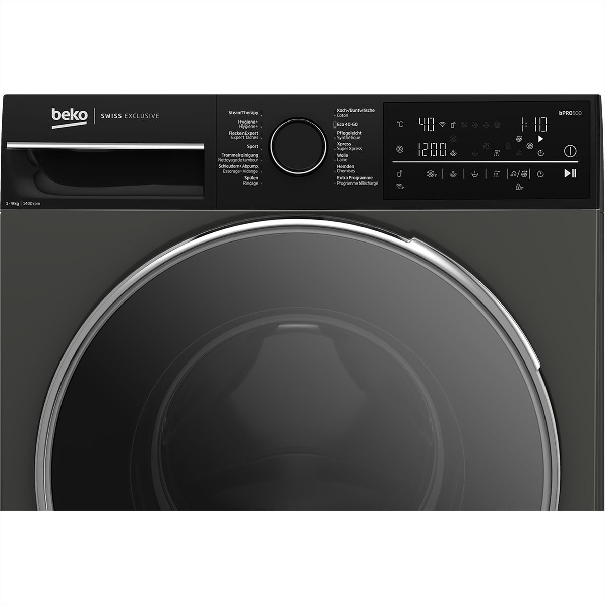 Beko Waschmaschine WM520 – 9 kg, 1'400 U/min, Energieklasse A – Manhattan Grau