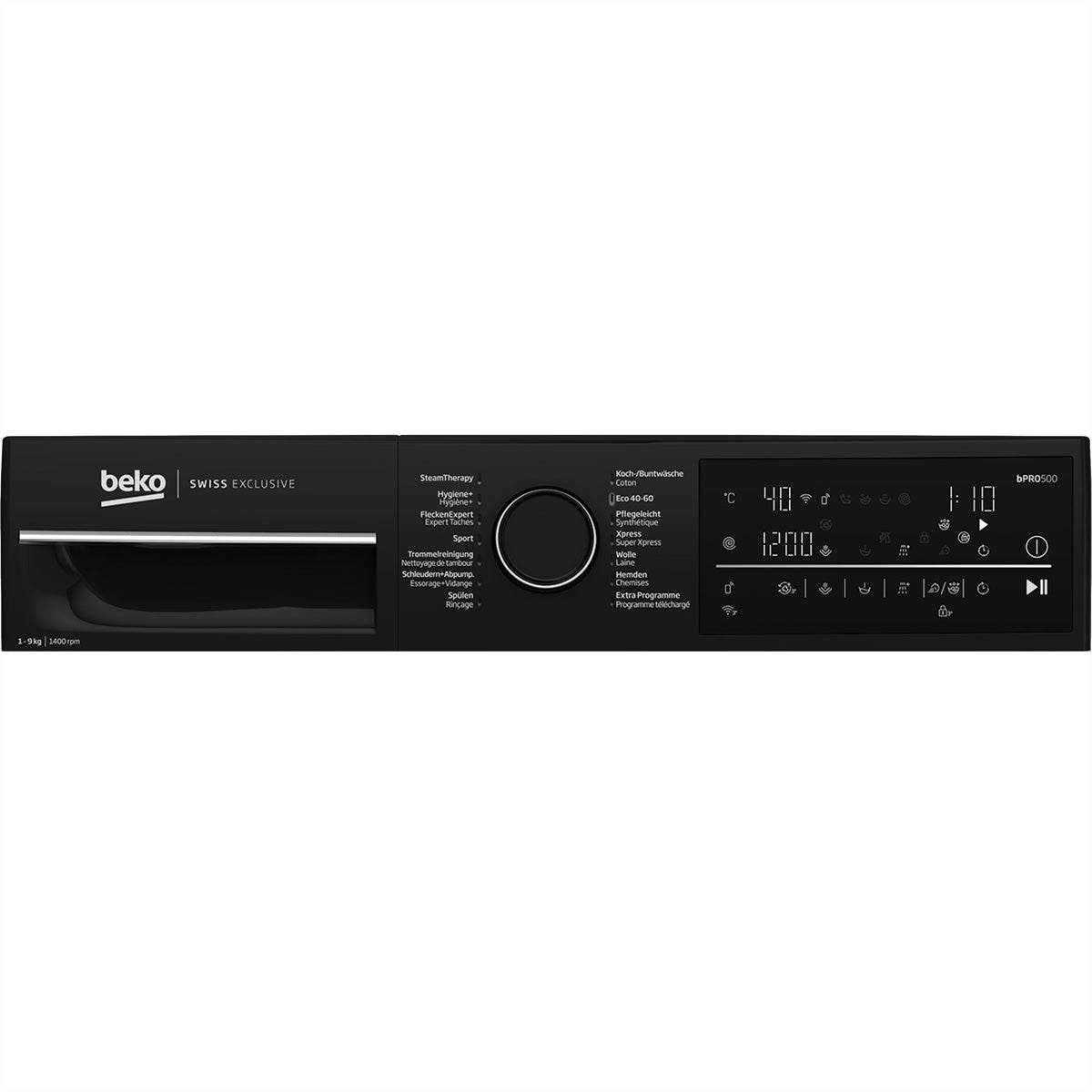 Beko Waschmaschine WM520 – 9 kg, 1'400 U/min, Energieklasse A – Manhattan Grau