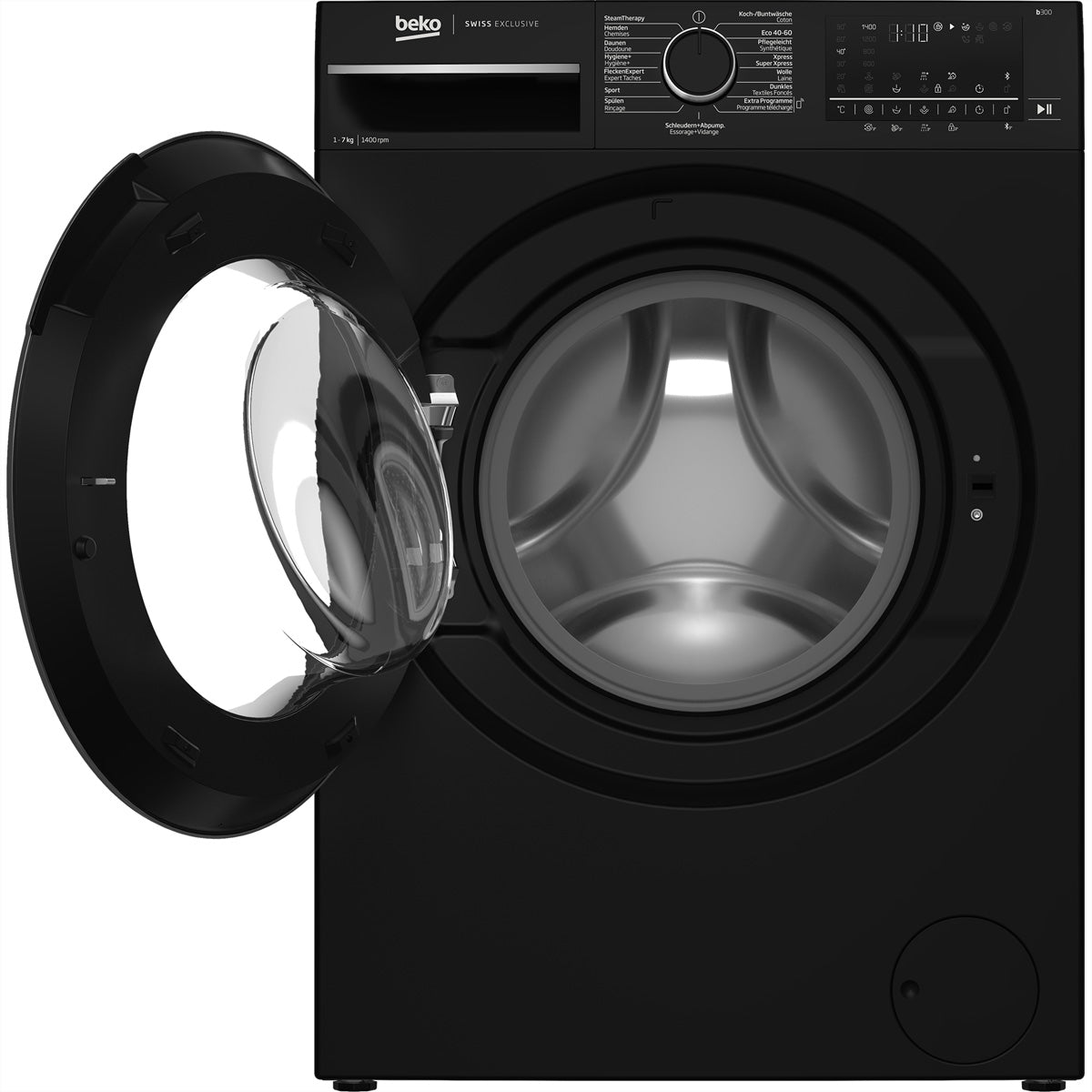 Beko Waschmaschine WM310 – 7 kg, 1400 U/min, Energieeffizienzklasse A – schwarz