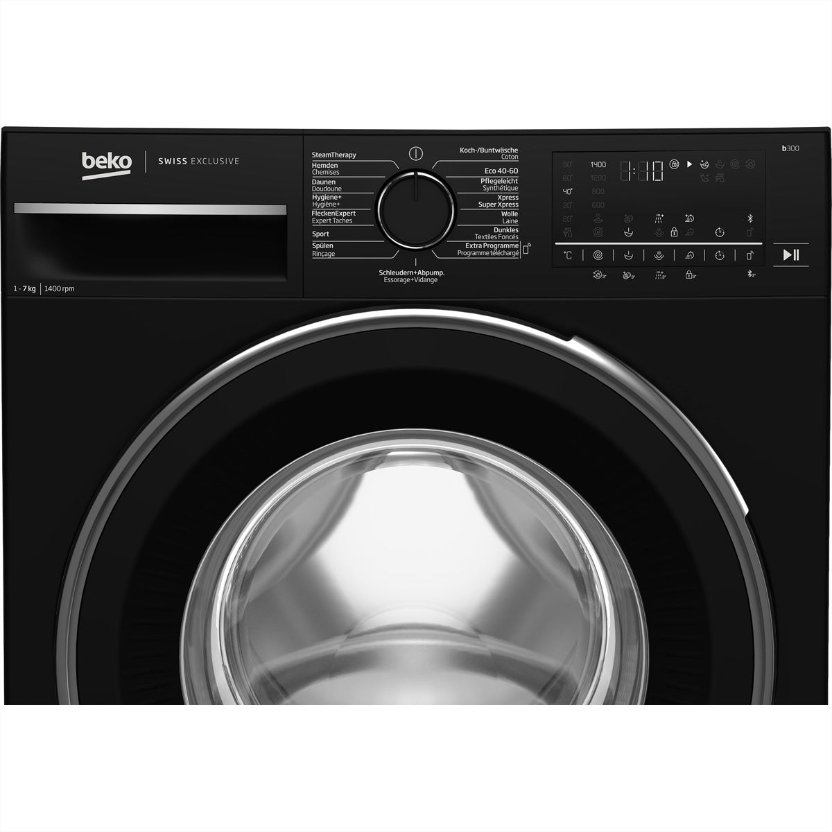 Beko Waschmaschine WM310 – 7 kg, 1400 U/min, Energieeffizienzklasse A – schwarz