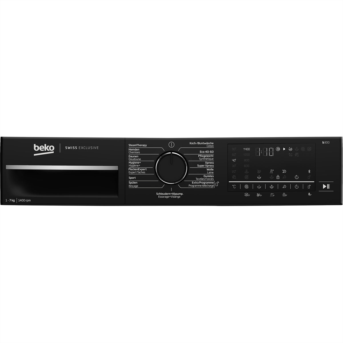 Beko Waschmaschine WM310 – 7 kg, 1400 U/min, Energieeffizienzklasse A – schwarz