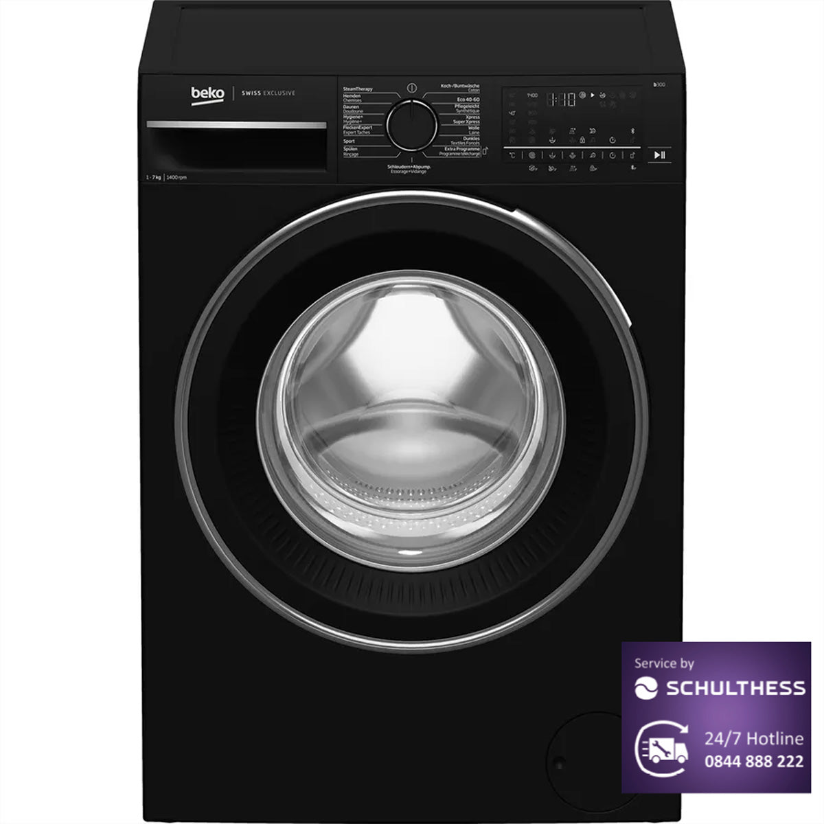 Beko Waschmaschine WM310 – 7 kg, 1400 U/min, Energieeffizienzklasse A – schwarz