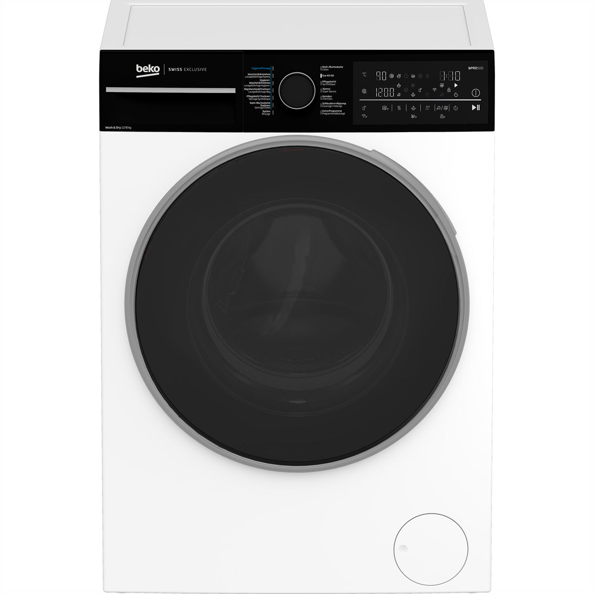 Beko Waschtrockner WT710 – 12 kg Waschen, 8 kg Trocknen, 1'400 U/min, Inverter & SteamCure – weiss/schwarz