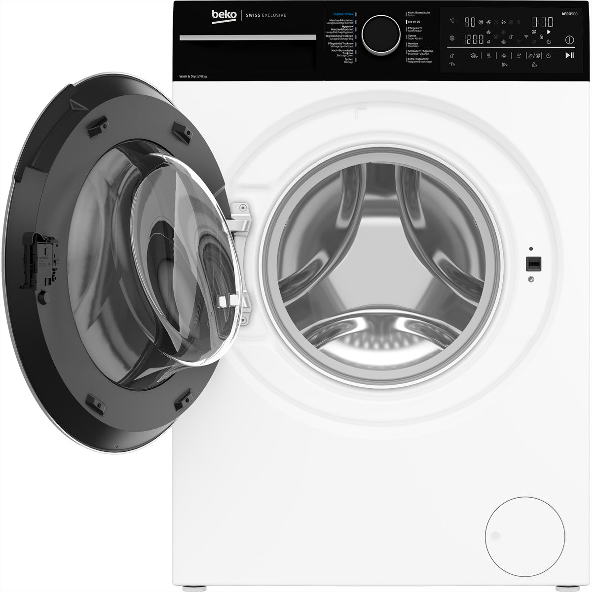 Beko Waschtrockner WT710 – 12 kg Waschen, 8 kg Trocknen, 1'400 U/min, Inverter & SteamCure – weiss/schwarz