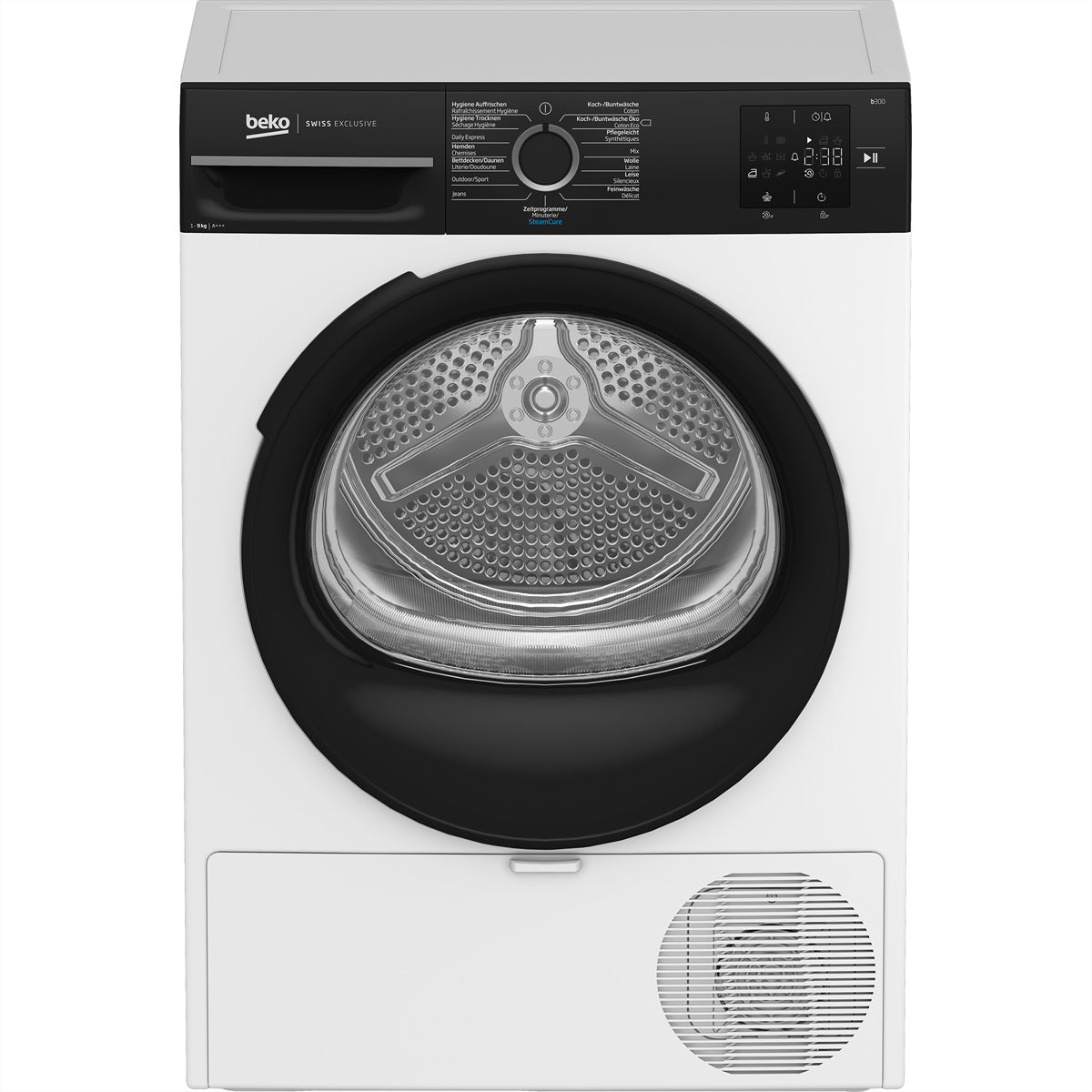 Beko Wäschetrockner TR709 – 9 kg, Wärmepumpe, Energieklasse A – Weiss/Schwarz
