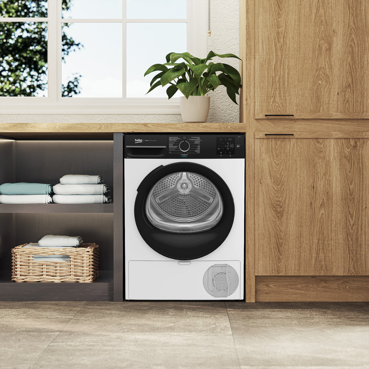 Beko Wäschetrockner TR709 – 9 kg, Wärmepumpe, Energieklasse A – Weiss/Schwarz
