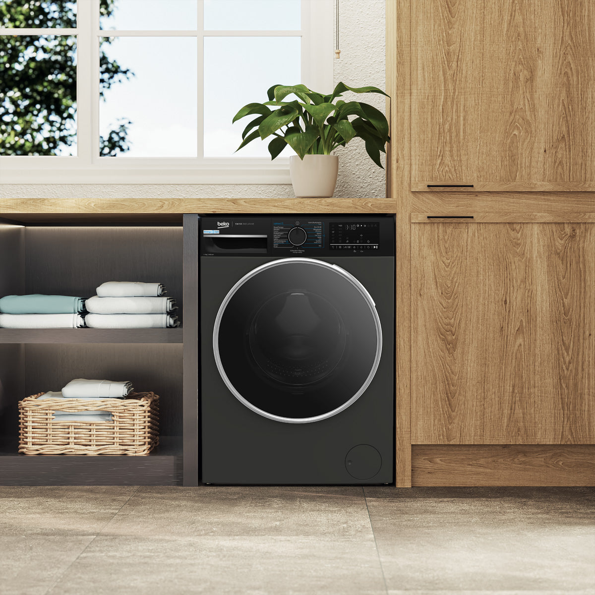 Beko Waschmaschine WM529 – 9 kg, Energieeffizienzklasse A, 1400 U/min, Invertermotor – Grau