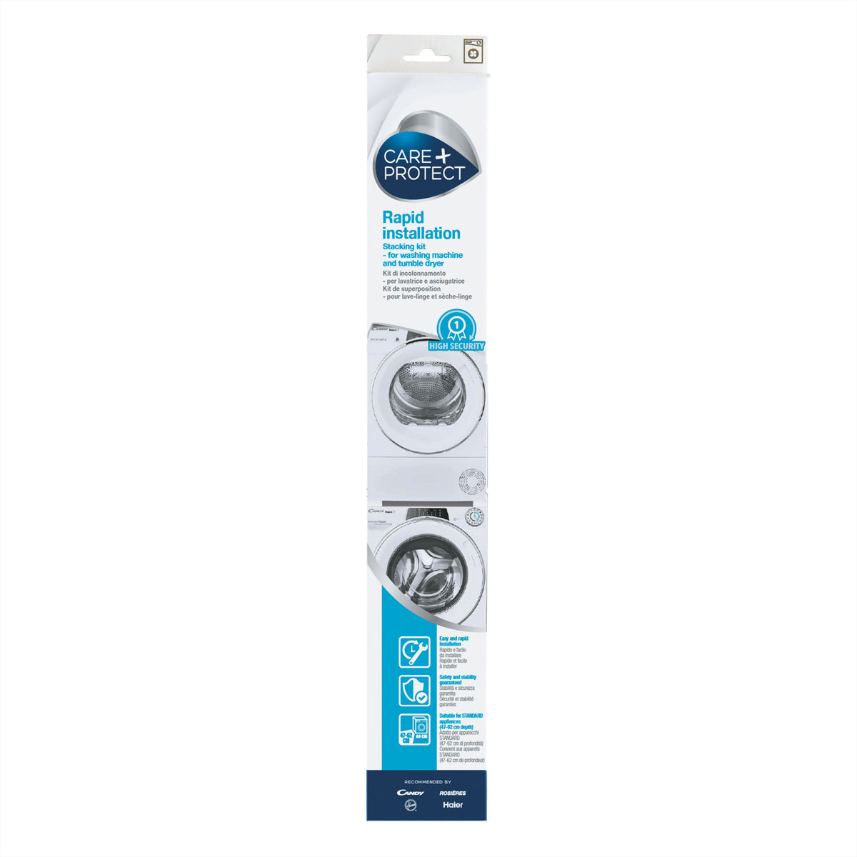 Care + Protect CarePlus Protect – Stapelset – für Candy, Hoover, SLIM-Waschmaschinen (Tiefe 40–47 cm)