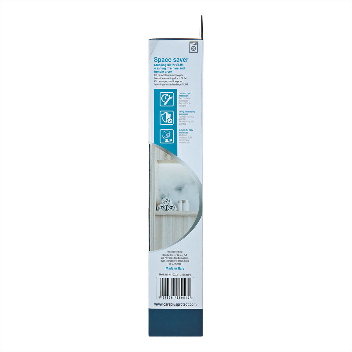 Care + Protect CarePlus Protect – Stapelset – für Candy, Hoover, SLIM-Waschmaschinen (Tiefe 40–47 cm)