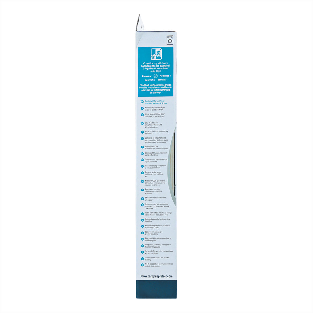 CarePlus Protect – Stapelsystem – 47–62 cm Tiefe, für Waschmaschine und Wäschetrockner, Weiss