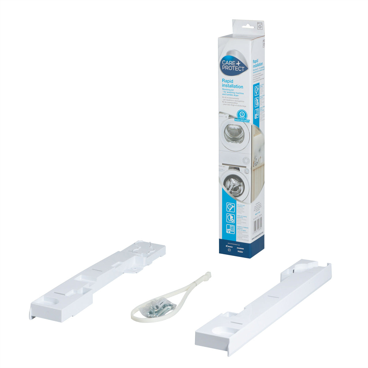 CarePlus Protect – Stapelsystem – 47–62 cm Tiefe, für Waschmaschine und Wäschetrockner, Weiss