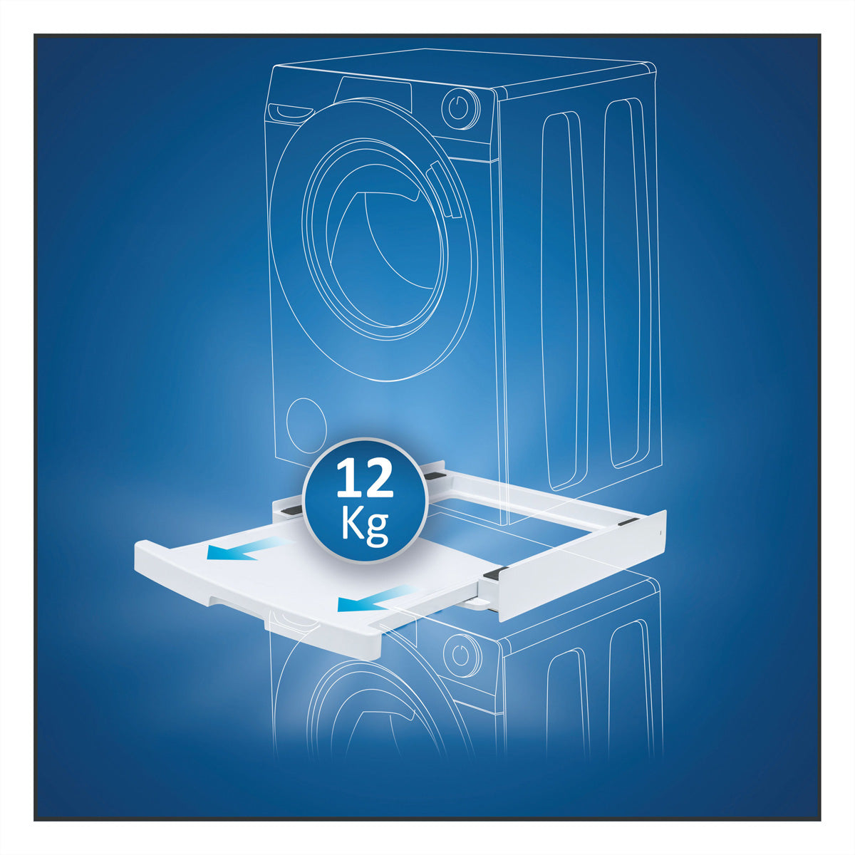 Care + Protect CarePlus Protect Stapelset Universal – weiss – für Geräte mit Tiefe 470–620 mm – 567 × 619 × 92 mm