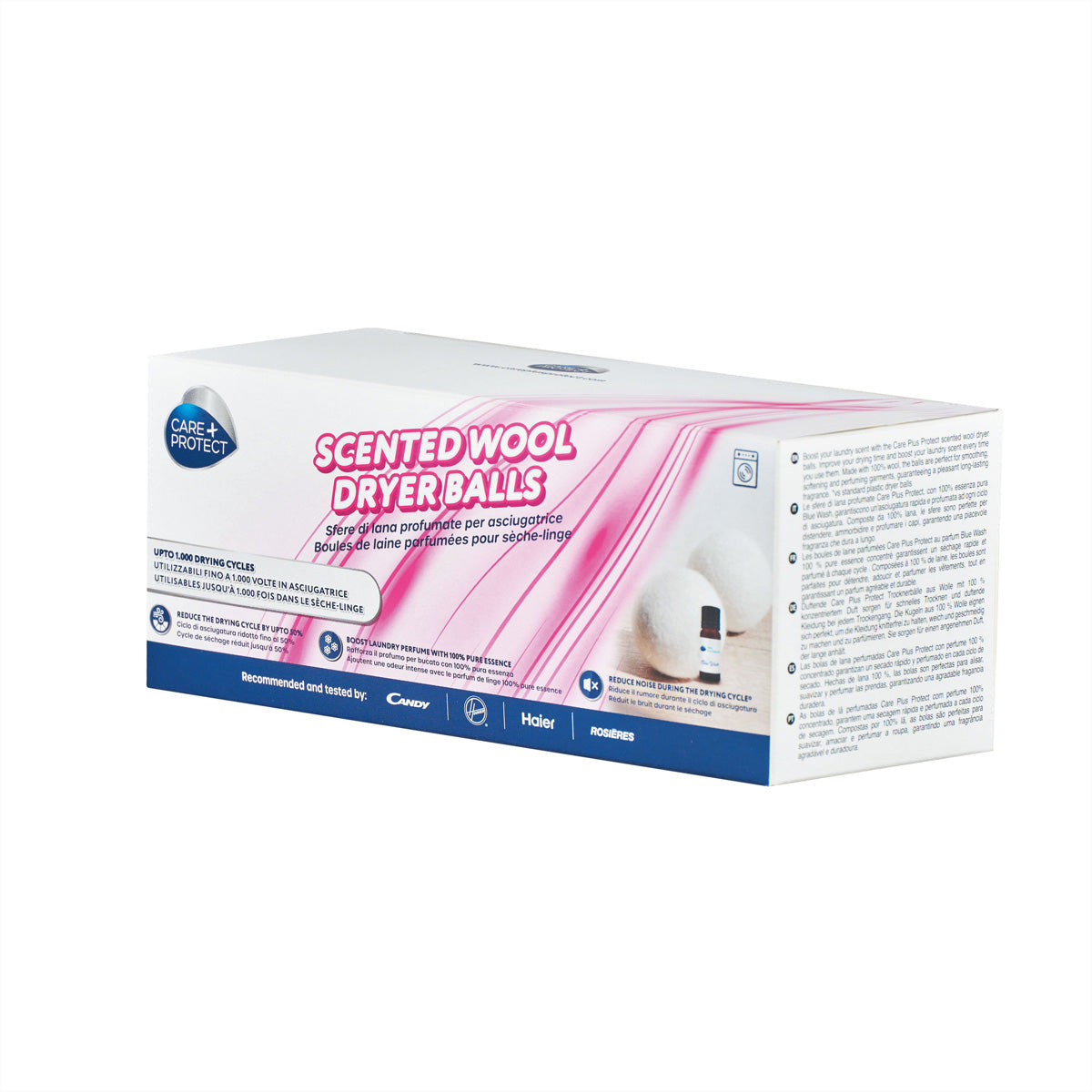 CarePlus Protect – Woll-Trocknerbälle mit 10 ml Duftöl