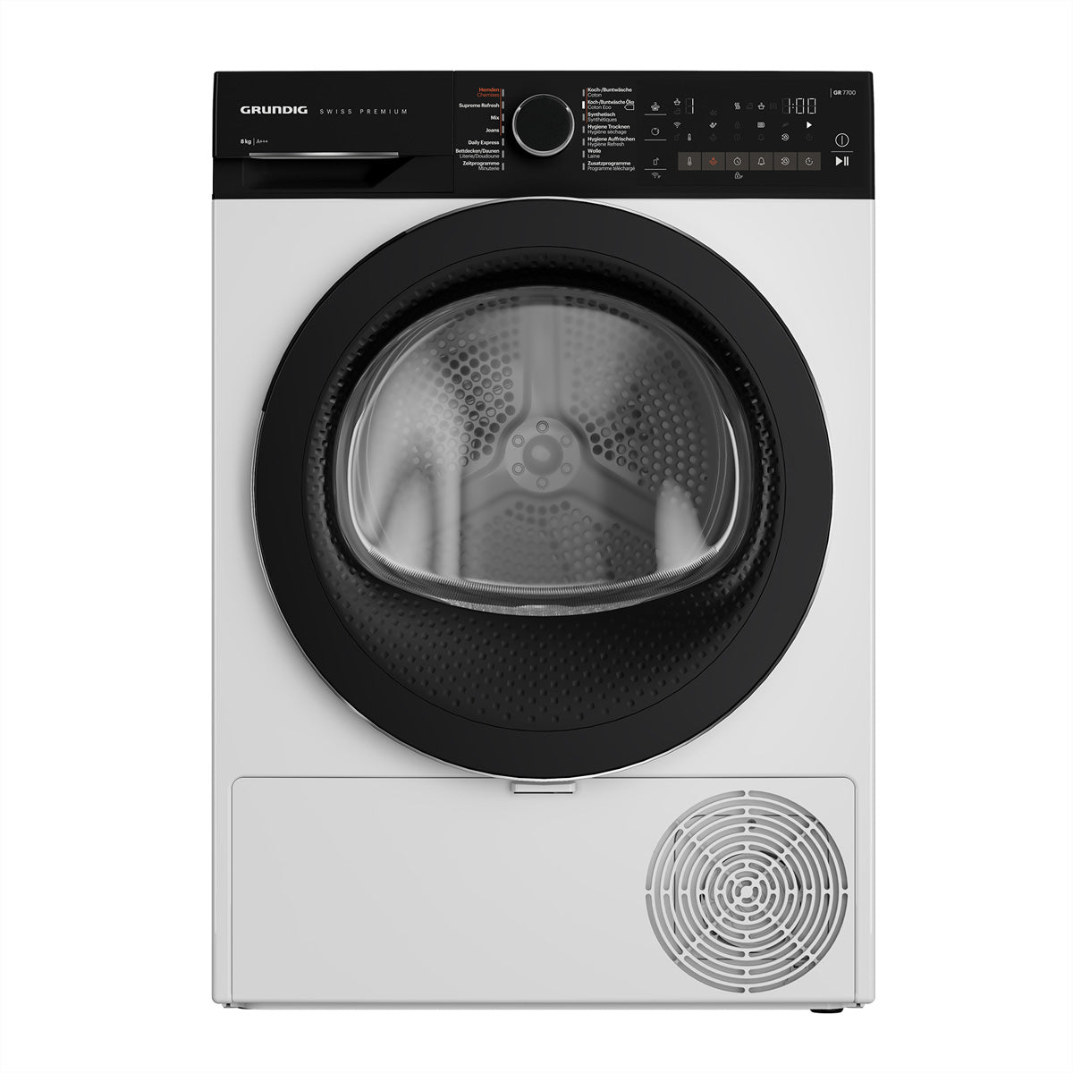 Grundig Wäschetrockner GTR5100 – 8 kg, A+++, weiss/schwarz