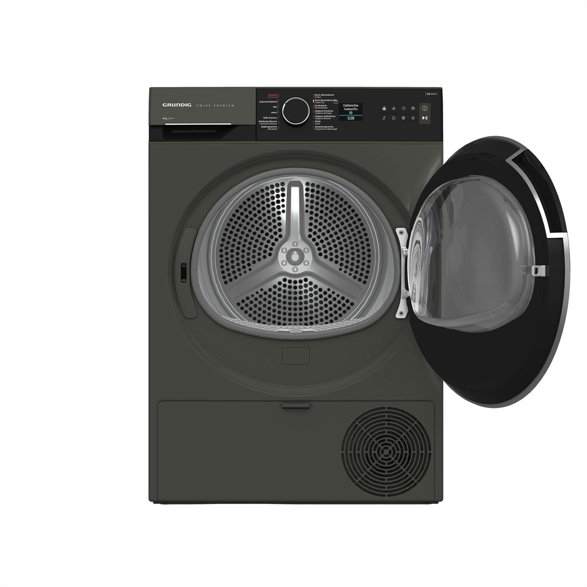 Grundig Wäschetrockner, GTR9100, 59,8 cm × 65,3 cm × 84,6 cm, Grau, 9 kg, A+++ – 1 Stück
