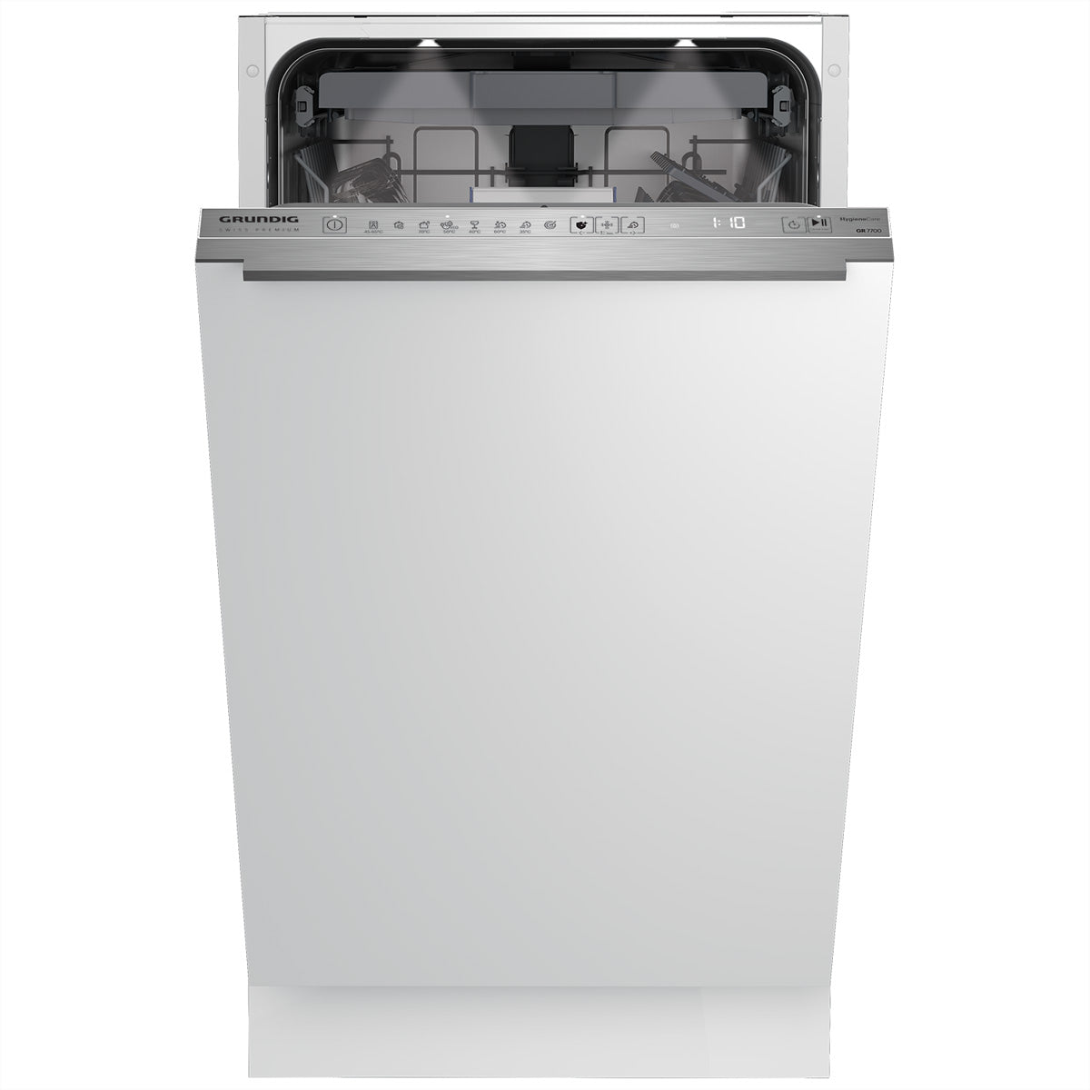 Grundig Vollintegrierter Geschirrspüler EGS3100 – 45 cm, 10 Massgedecke, 8,5 l, 45 dB – weiss