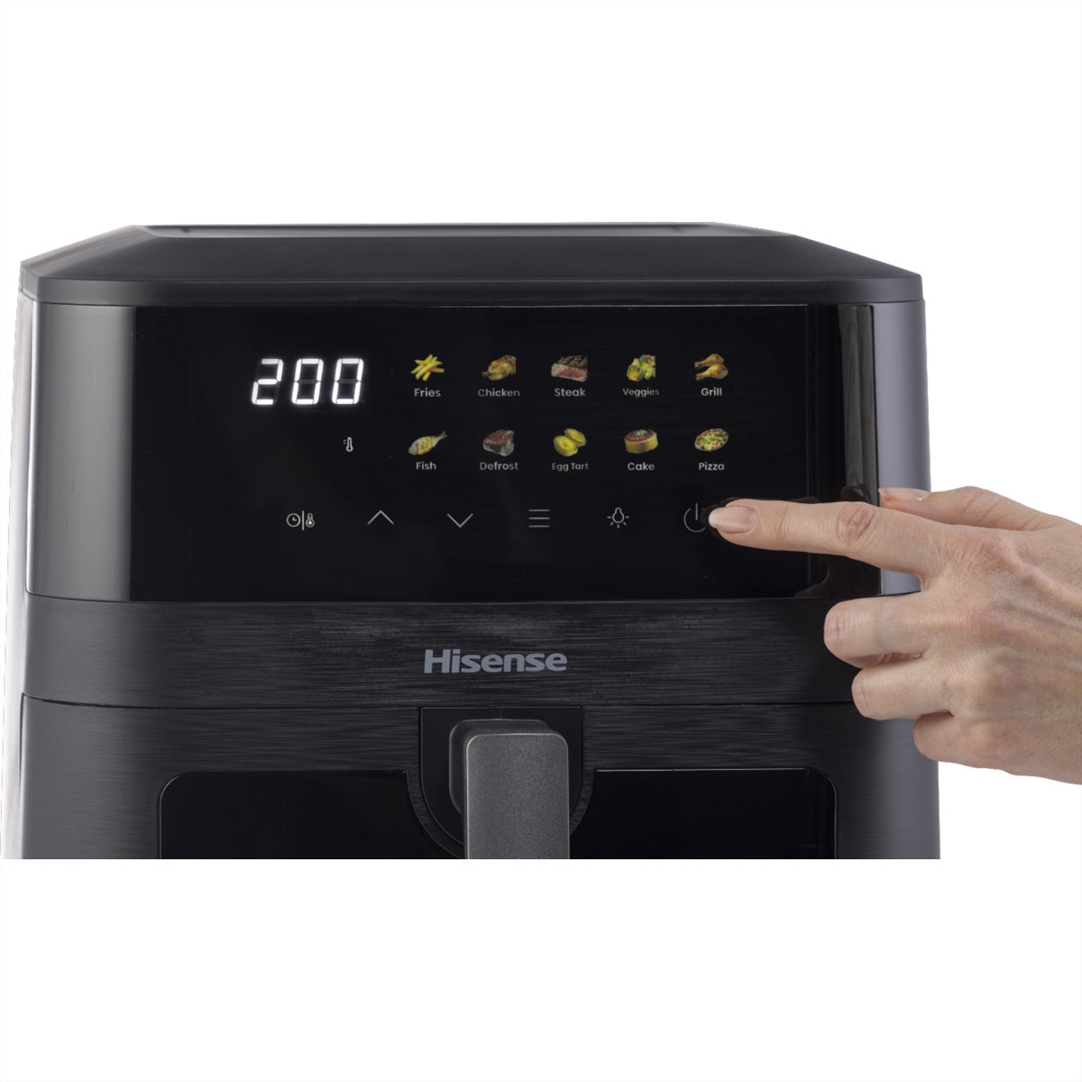 Hisense Heissluftfritteuse HAF2100DCD – 7,7 l, 10 Programme, 2100 W – schwarz