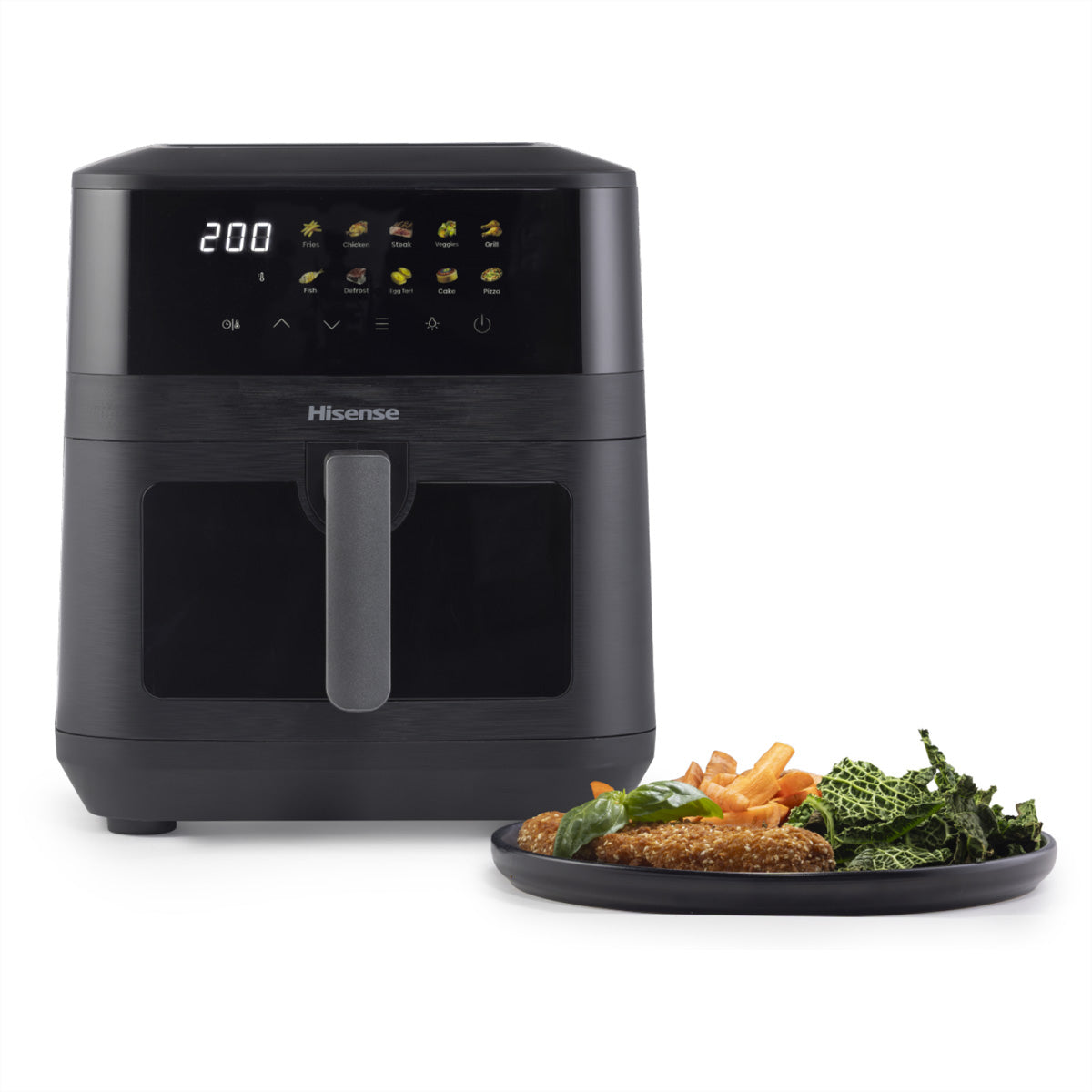 Hisense Heissluftfritteuse HAF2100DCD – 7,7 l, 10 Programme, 2100 W – schwarz