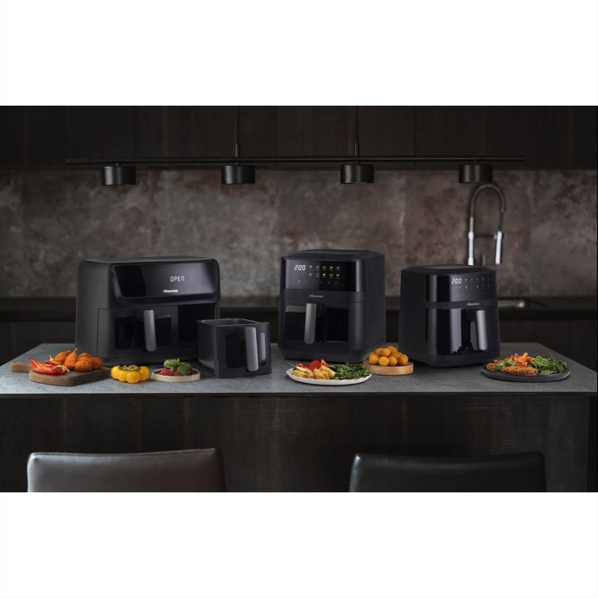Hisense Heissluftfritteuse HAF2100DCD – 7,7 l, 10 Programme, 2100 W – schwarz