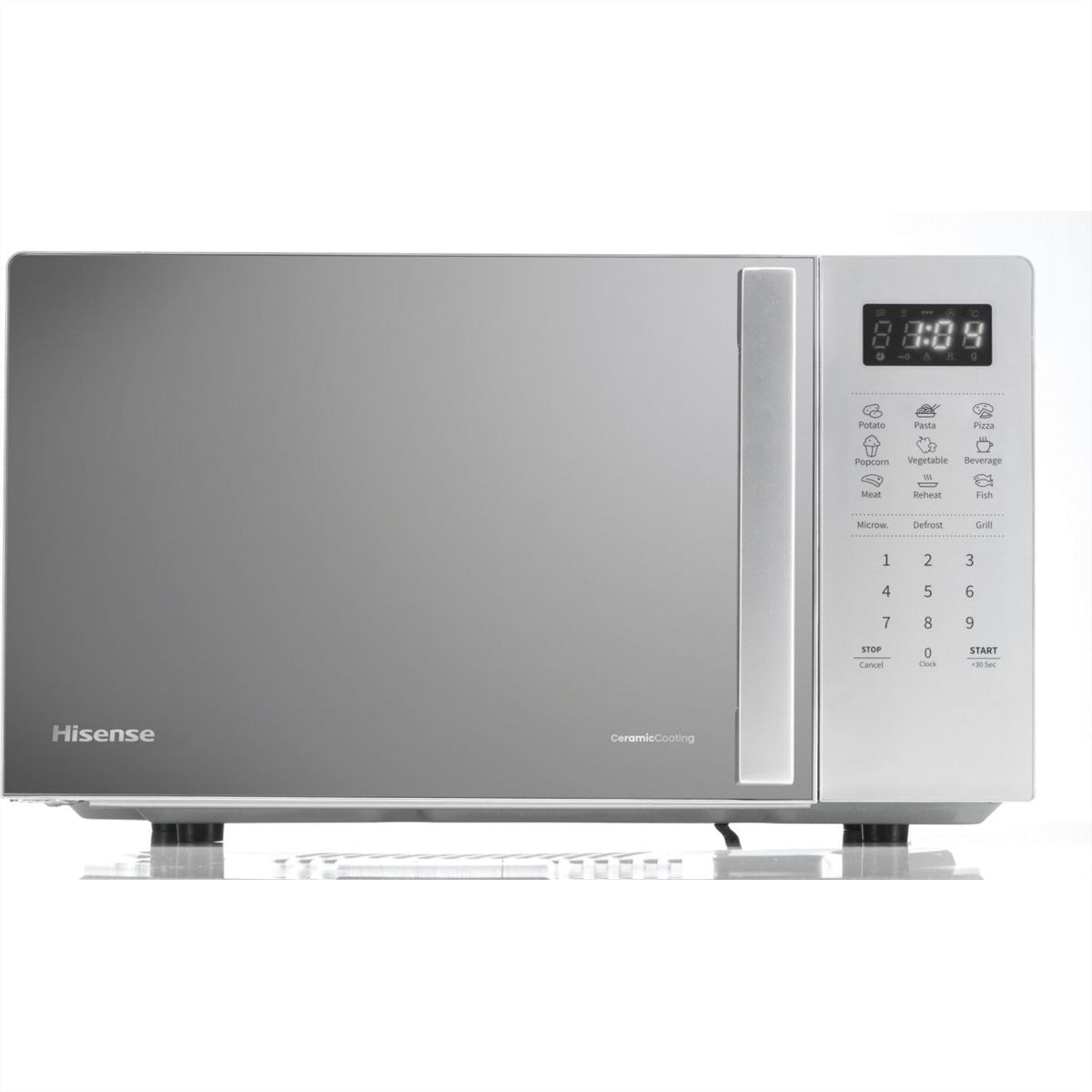 Hisense Kombi-Mikrowelle H20MOMS4HG – 20 l, Grill & Keramikboden, 700 W – Silber