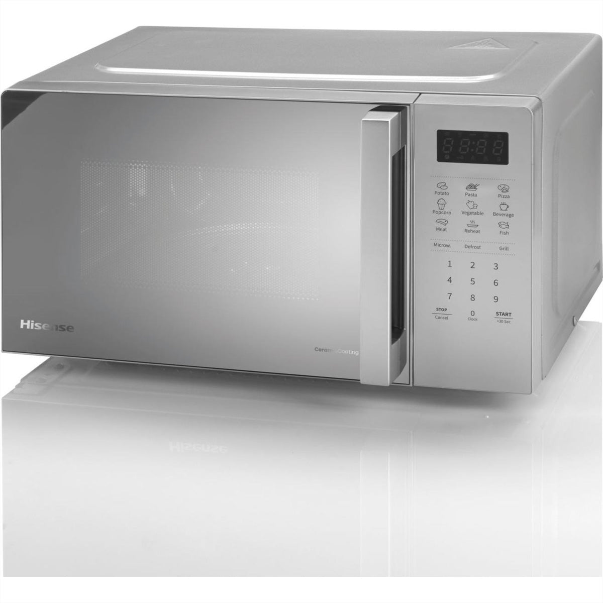 Hisense Kombi-Mikrowelle H20MOMS4HG – 20 l, Grill & Keramikboden, 700 W – Silber