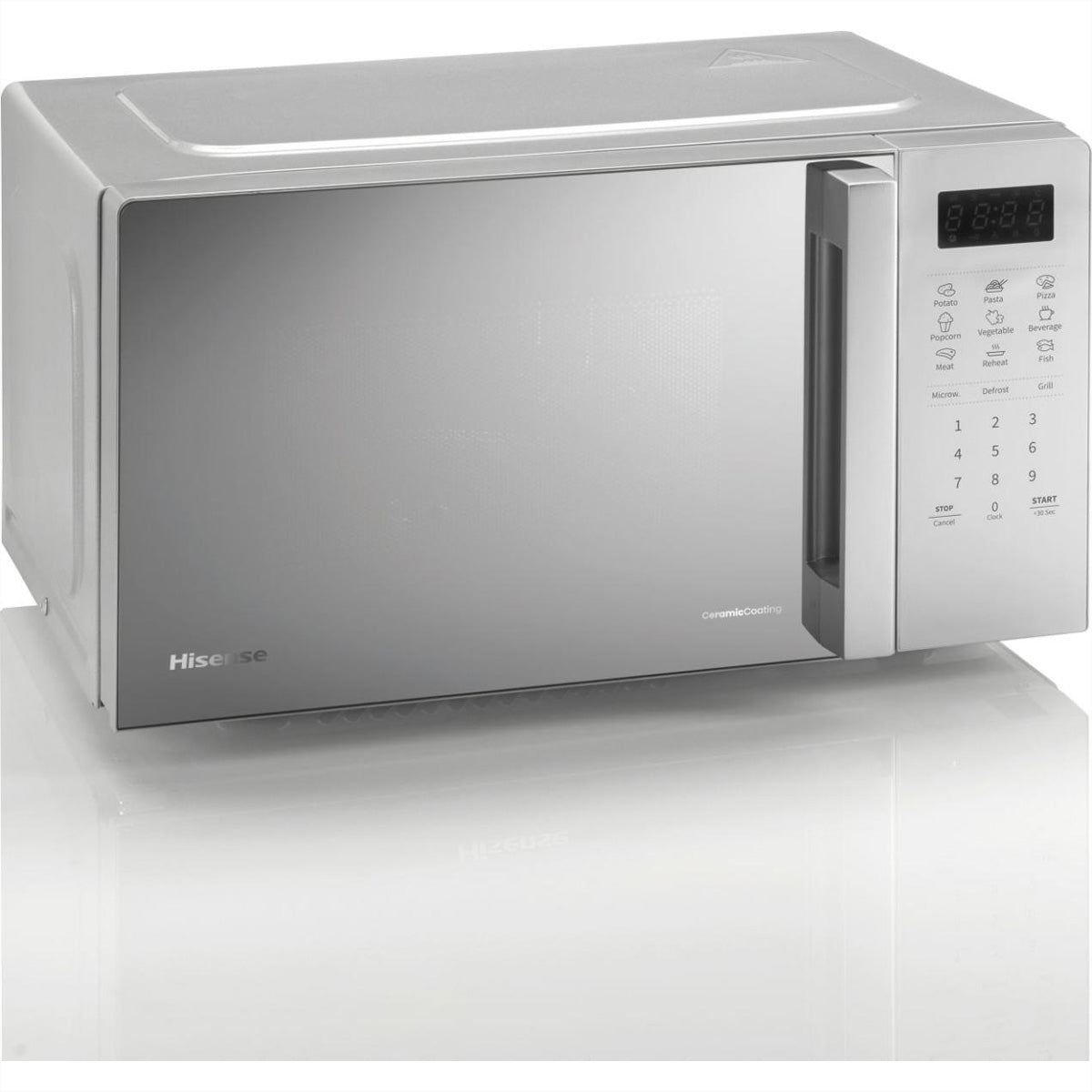 Hisense Kombi-Mikrowelle H20MOMS4HG – 20 l, Grill & Keramikboden, 700 W – Silber