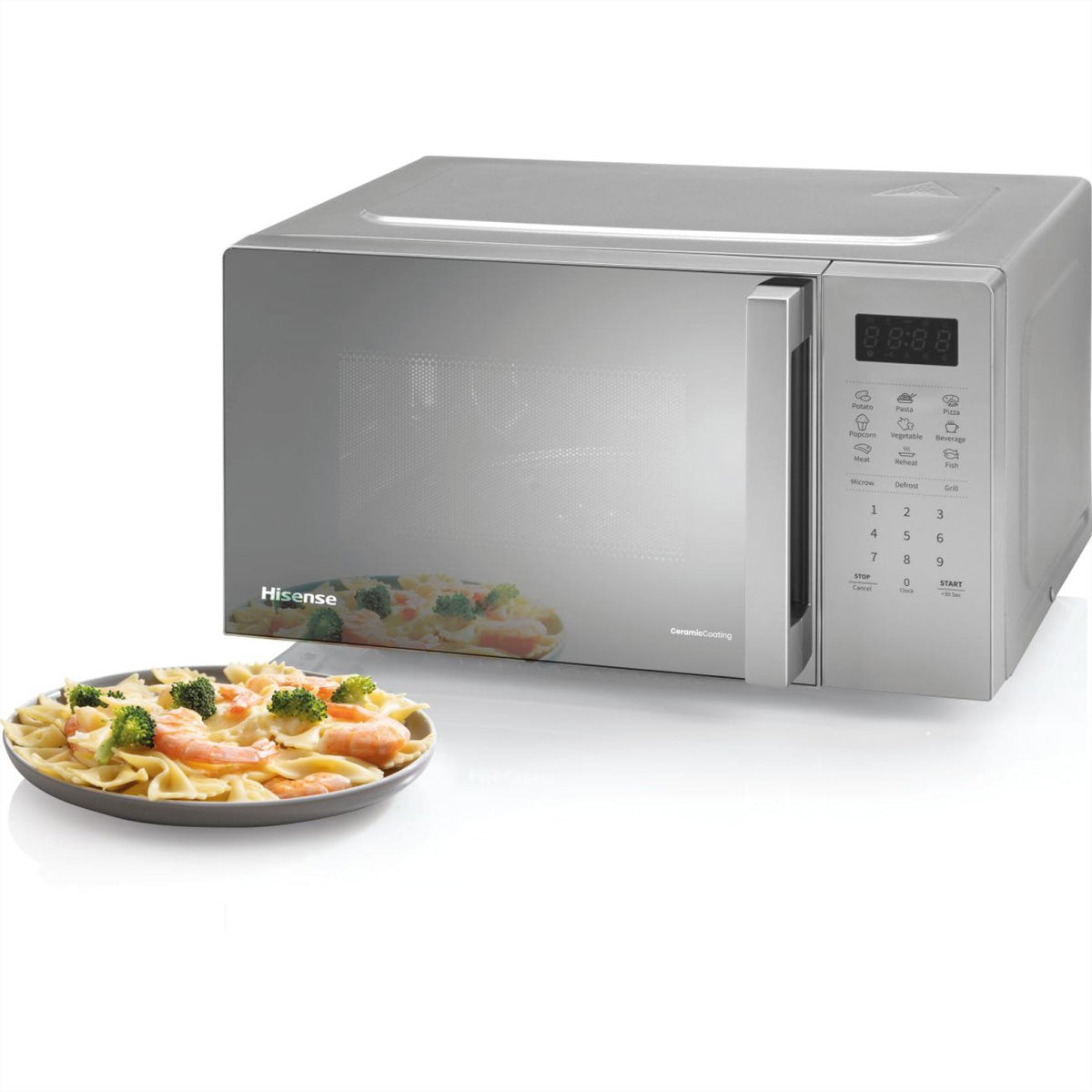 Hisense Kombi-Mikrowelle H20MOMS4HG – 20 l, Grill & Keramikboden, 700 W – Silber