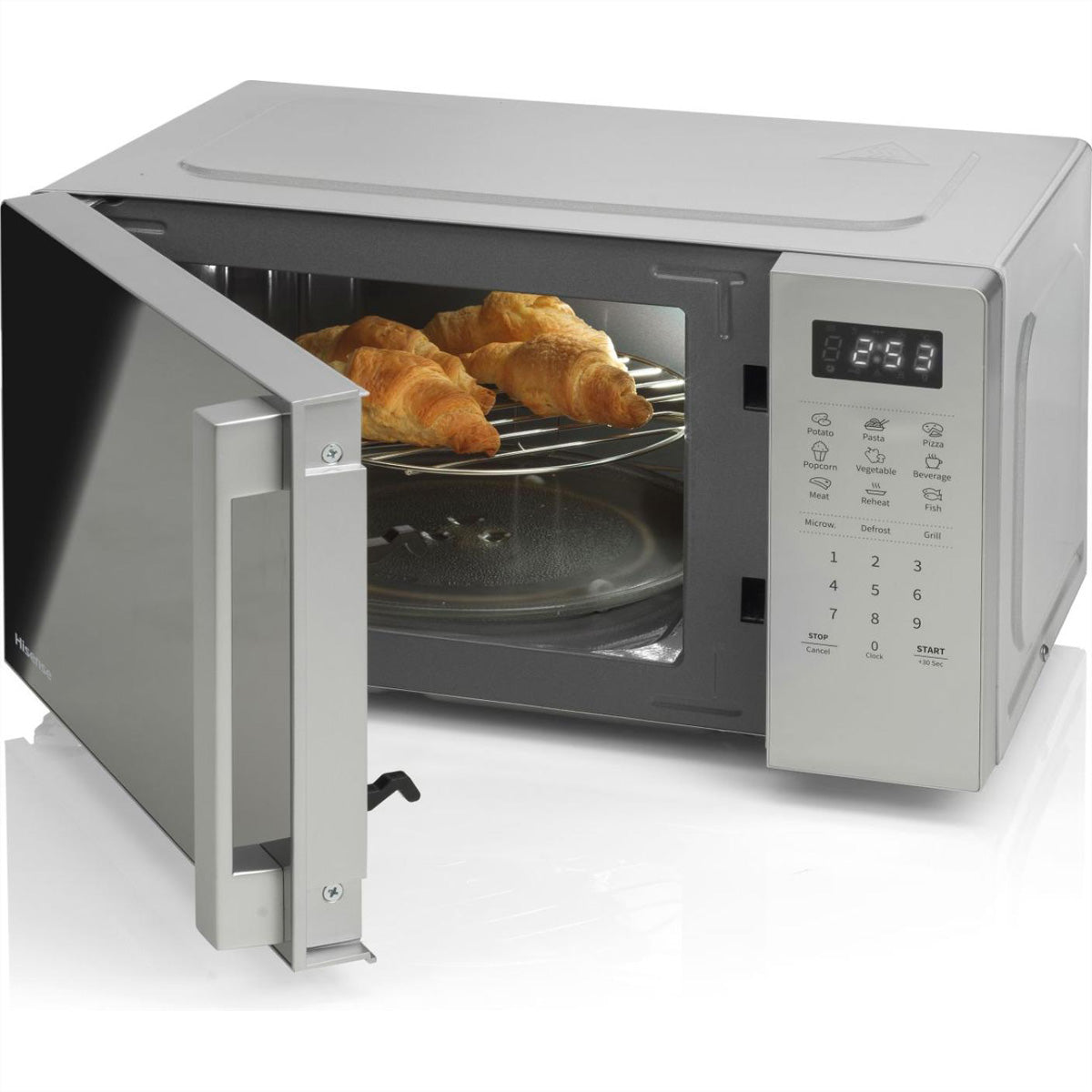 Hisense Kombi-Mikrowelle H20MOMS4HG – 20 l, Grill & Keramikboden, 700 W – Silber