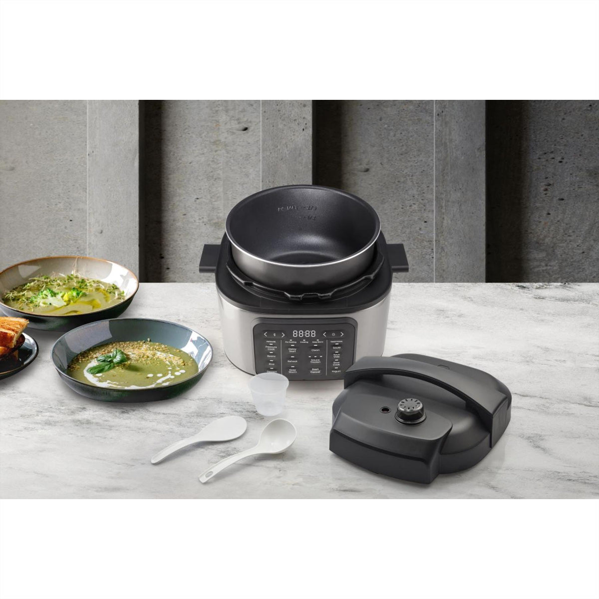 Hisense Reiskocher HMC6SBK – 6 l, 1500 W, Warmhaltefunktion – Schwarz/Edelstahl