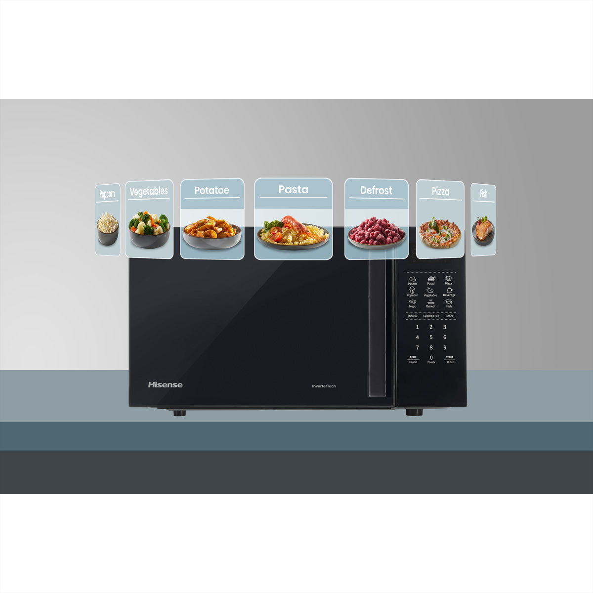 Hisense Solo-Mikrowelle H20MOBS4HI – 20 l, Inverter & Keramikboden, 700 W – schwarz