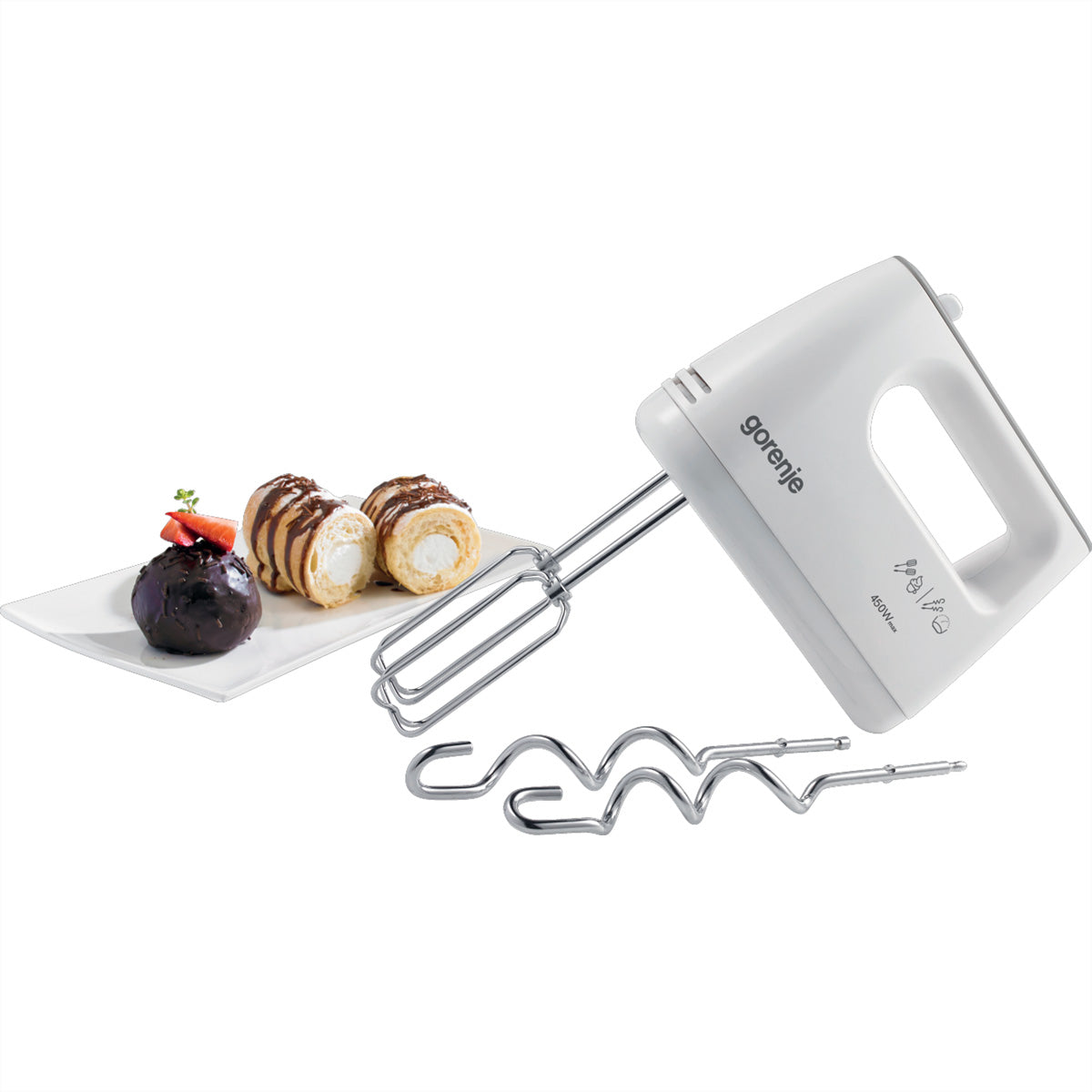 Gorenje Handmixer M420CW – 450 W, 5 Stufen, Turbotaste – Weiss