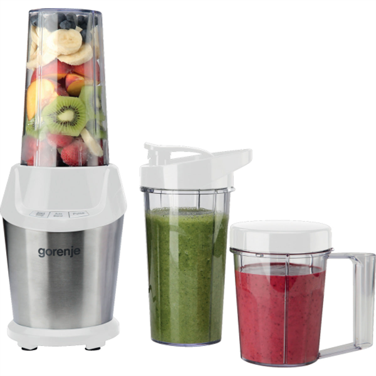 Gorenje Smoothie-Mixer BN1000E – 0,75 l, 1000 W, spülmaschinenfest – weiss/silber