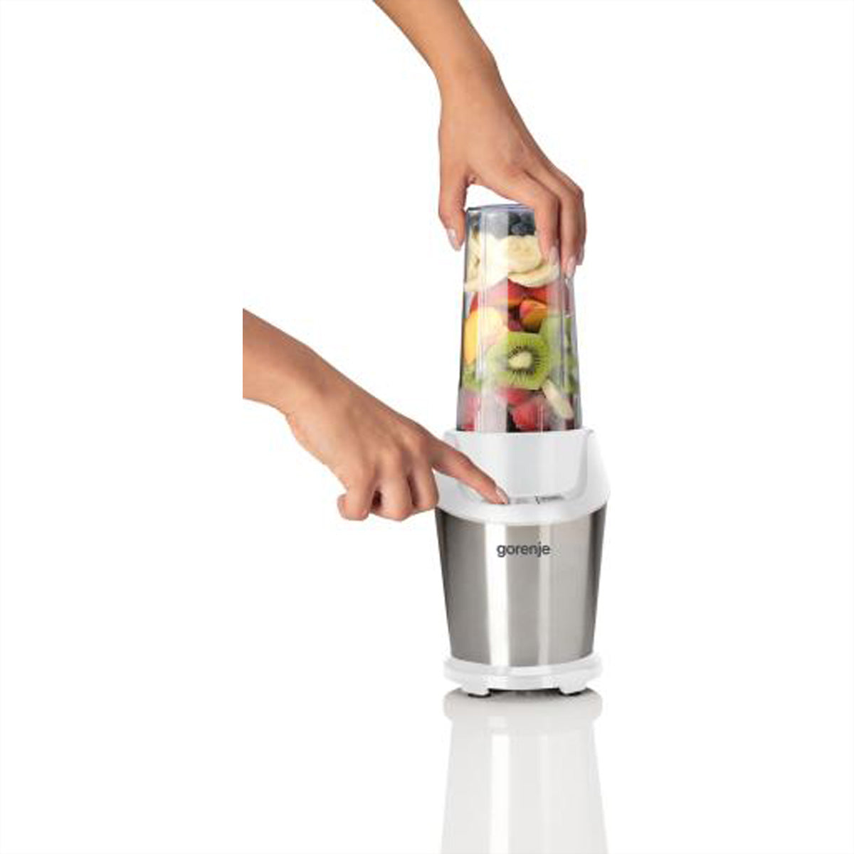 Gorenje Smoothie-Mixer BN1000E – 0,75 l, 1000 W, spülmaschinenfest – weiss/silber