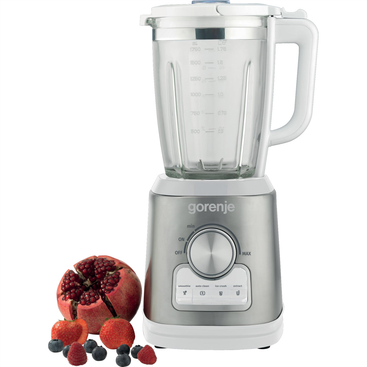 Gorenje Standmixer B1400E – 1,75 l, 1400 W, spülmaschinenfest – weiss/silber