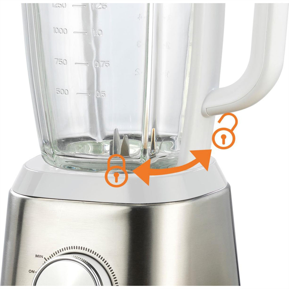 Gorenje Standmixer B1400E – 1,75 l, 1400 W, spülmaschinenfest – weiss/silber