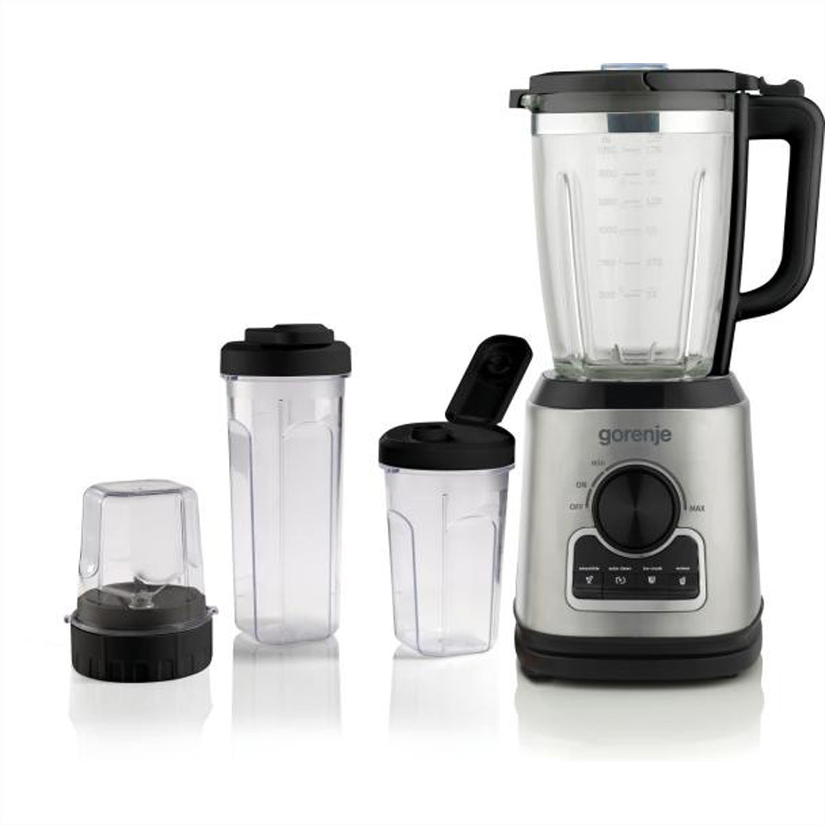 Gorenje Standmixer B1400BE – 1,75 l, 1400 W, spülmaschinenfest – schwarz/edelstahl