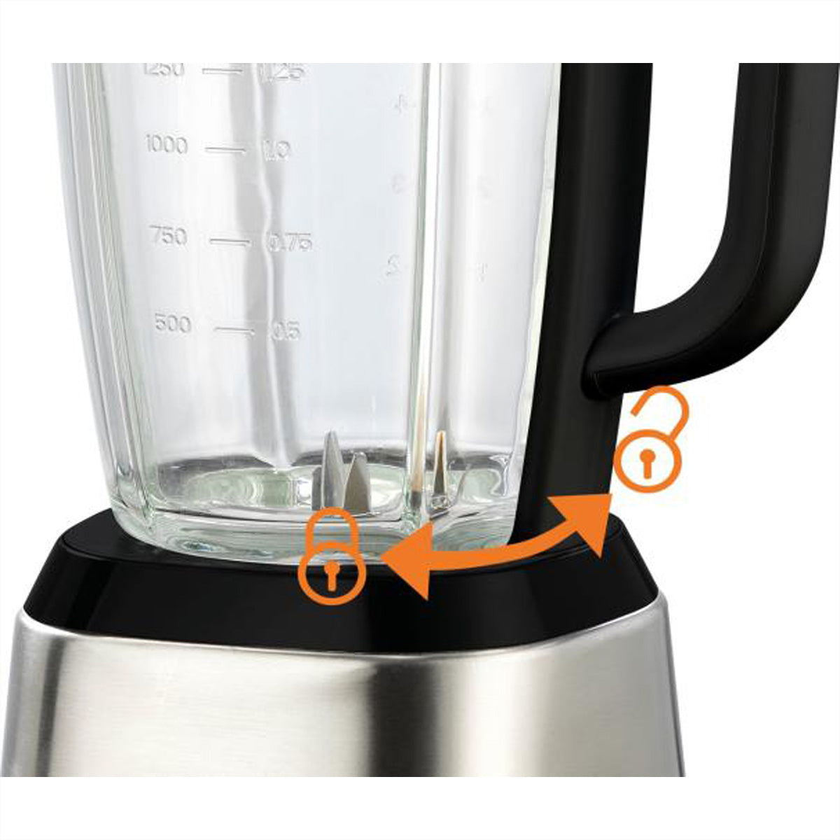 Gorenje Standmixer B1400BE – 1,75 l, 1400 W, spülmaschinenfest – schwarz/edelstahl