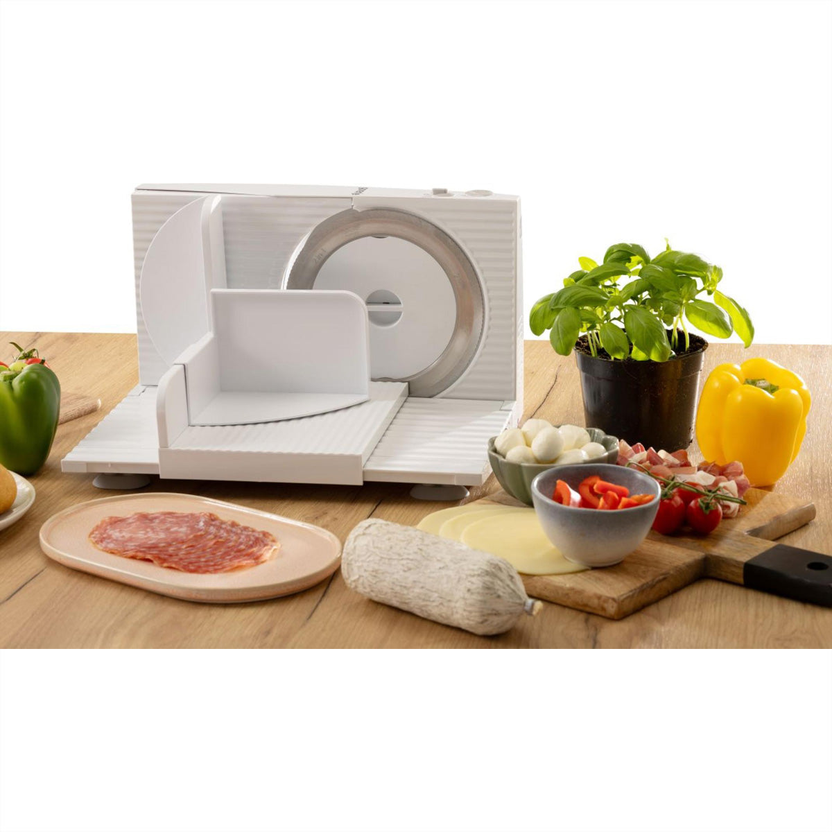 Gorenje Allesschneider R402W – Ø 17 cm, 100 W – weiss/edelstahl