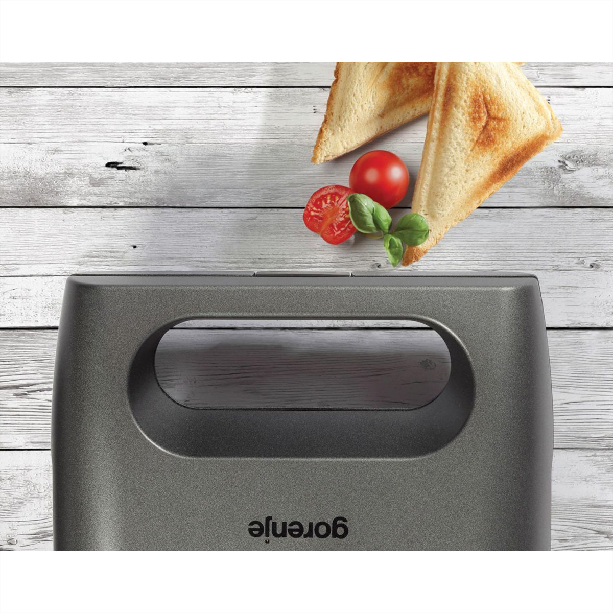 Gorenje Sandwichmaker SM703GCG – 700 W, Abnehmbare Platten & Antihaftbeschichtung – Silber