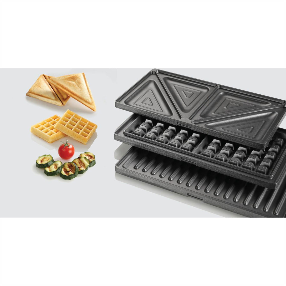 Gorenje Sandwichmaker SM703GCG – 700 W, Abnehmbare Platten & Antihaftbeschichtung – Silber