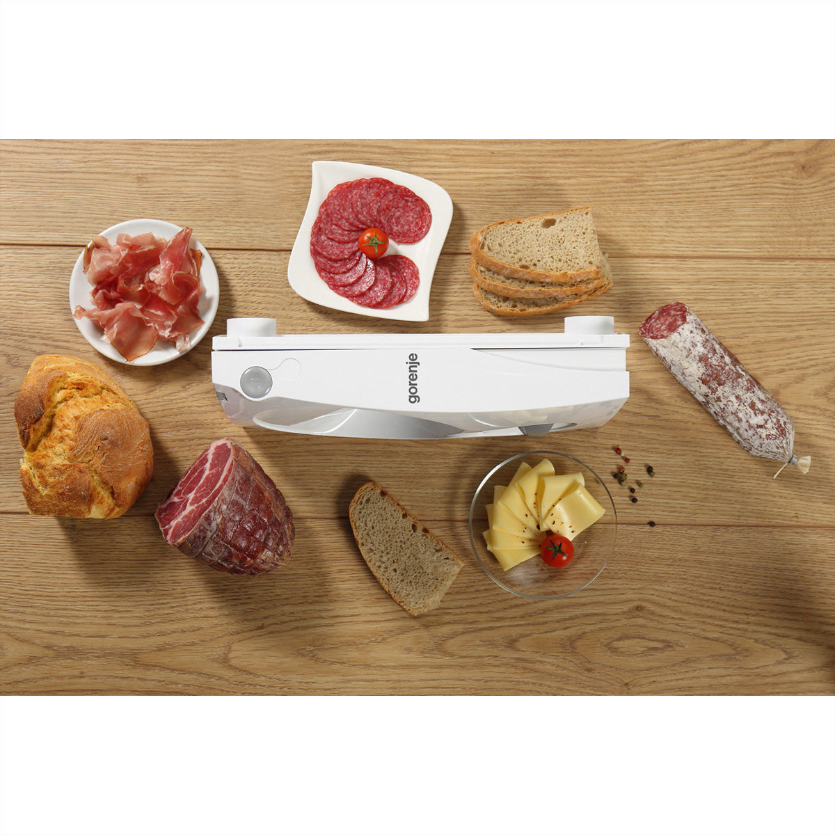 Gorenje Allesschneider R401W – 17 mm, 110 W – weiss/edelstahl