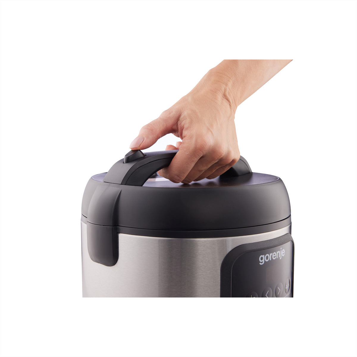 Gorenje Reiskocher MC2SBK – 2 l, 476 W, Warmhaltefunktion – Schwarz/Edelstahl