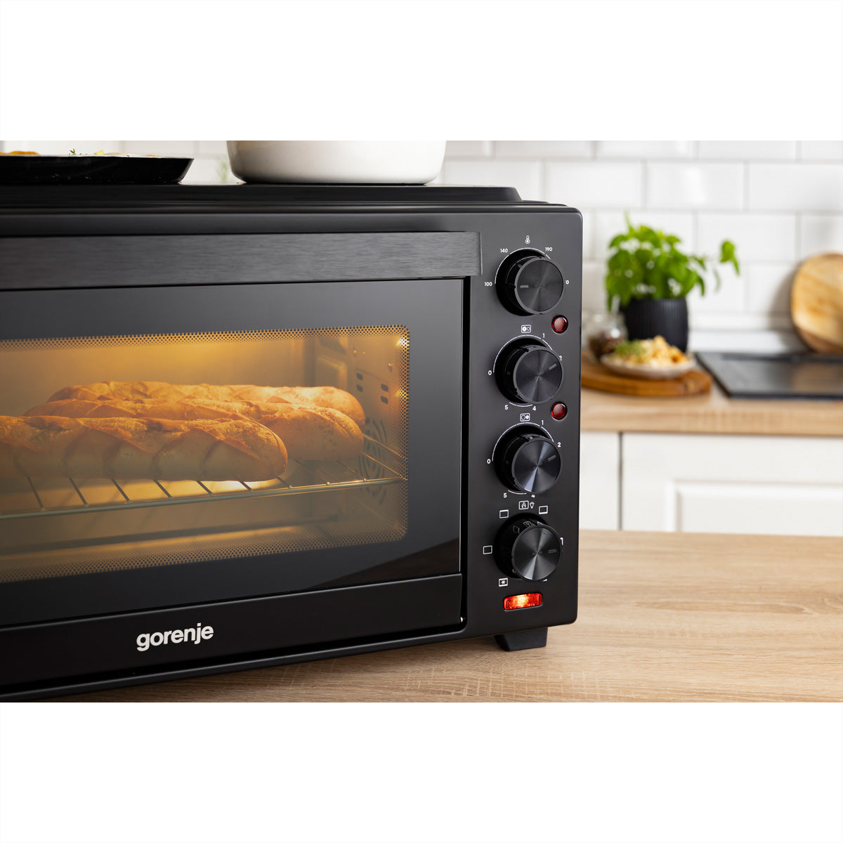Gorenje Mini Ofen OM38GBC – 38 l, Grill & Heissluft, 3500 W – schwarz