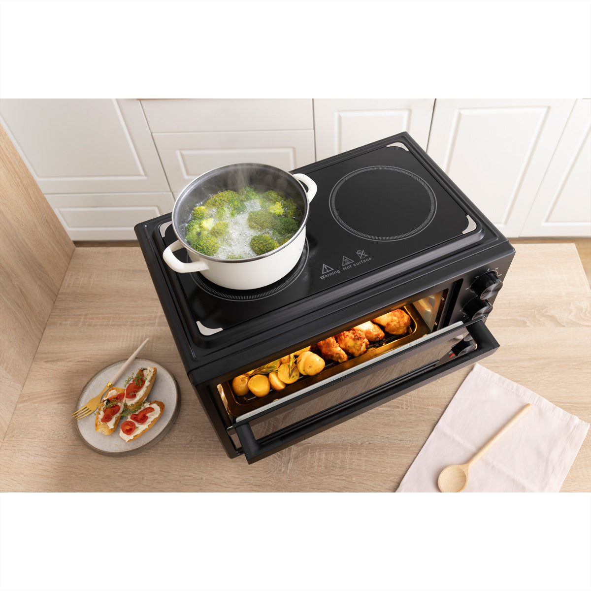 Gorenje Mini Ofen OM38GBC – 38 l, Grill & Heissluft, 3500 W – schwarz