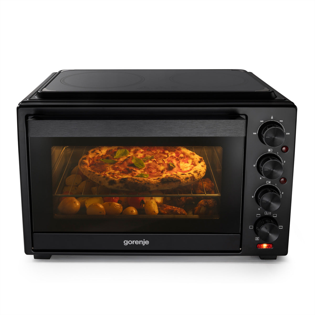 Gorenje Mini Ofen OM38GBC – 38 l, Grill & Heissluft, 3500 W – schwarz