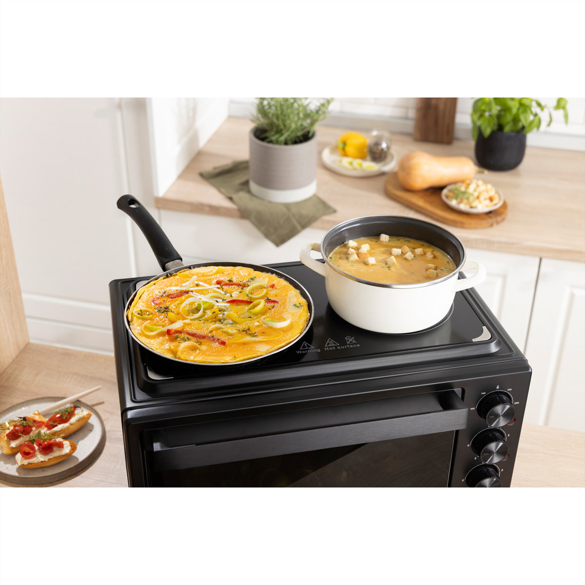 Gorenje Mini Ofen OM38GBC – 38 l, Grill & Heissluft, 3500 W – schwarz