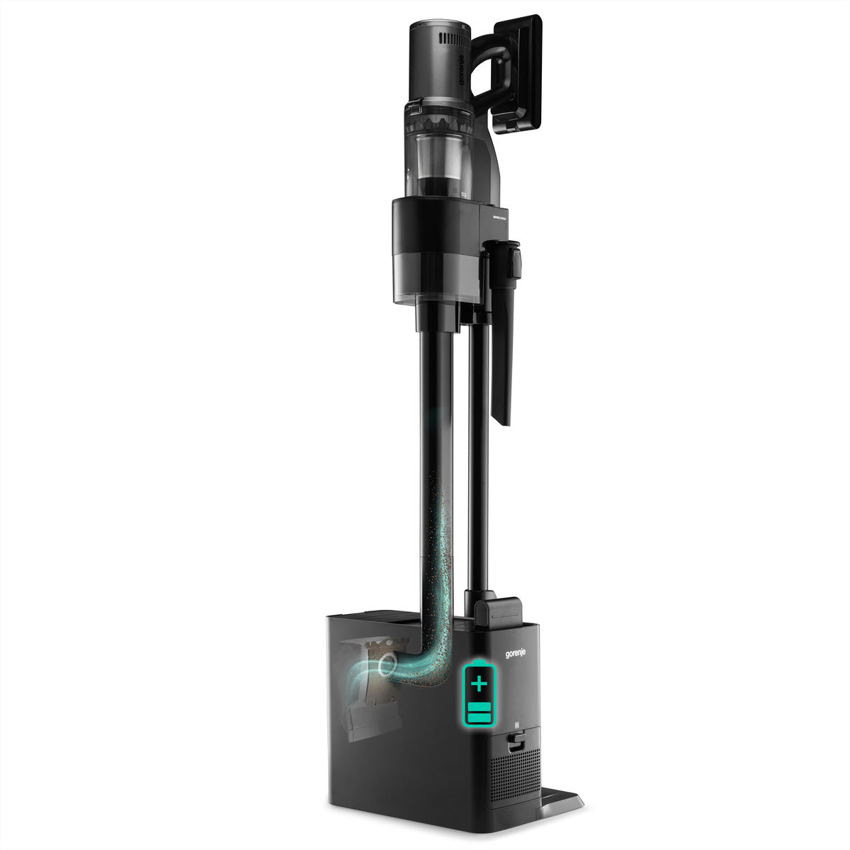 Gorenje Kabelloser Staubsauger NEOEXPERT SVC296749NEBL, mit Absaugstation, 2-in-1 – 60 min, 190 AW, Behälter 0,6 l