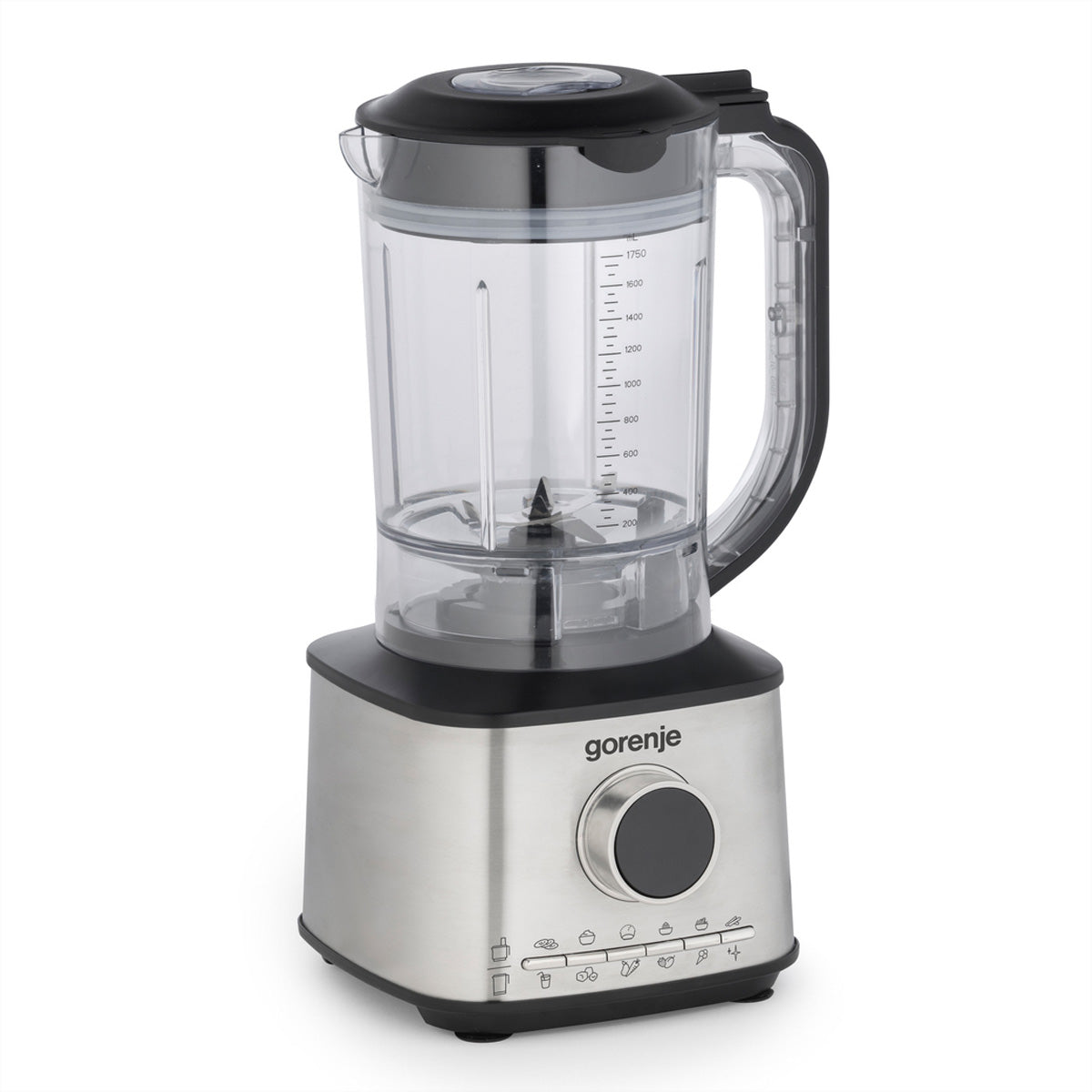 Gorenje Kompakte Küchenmaschine SBR1500E – 2 l Schüssel, 1,75 l Mixer, 1500 W – Weiss/Edelstahl